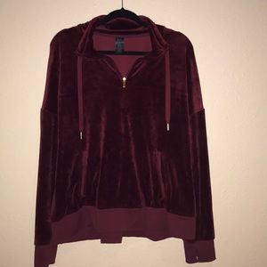 Champion velvet quarter zip sweater